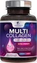 Supplemento Multi Collagen 2400 mg - Tipi I, II, III, V & X Pillole Multi Collagen Peptides per donne & uomini, Integratori di collagene idrolizzati, Capelli, Pelle, Unghie e Integratore di Supporto Giunto - 240 capsule