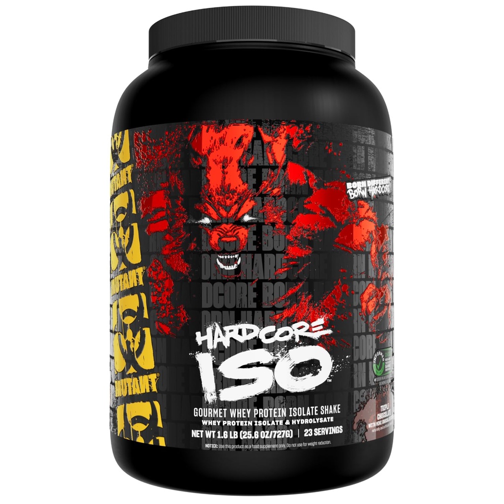 Mutant ISO Surge Whey Protein Powder agisce rapidamente per aiutare a recuperare, costruire il muscolo, Bulk e la forza, utilizza solo ingredienti, 1,6 lb - Triple Chocolate