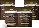 Igennus Vegan Collagen Peptide Polvere, potenziato con glicina, Proline & Hydroxyproline & Cofactor Vitamin C, Non OGM, Complete Vegetarian Plant Based Collagen Powder Booster, 4 x 35 Servings