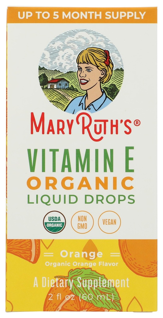 Gocce di vitamina E organica di Mary Ruth, 2 Fz