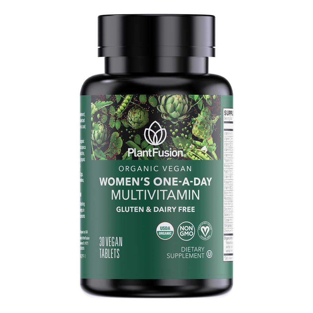 PlantFusion Organic Multivitamin for Women - One Daily Whole Food Blend Multivitamin Donna - Vegan, Non OGM, Gluten Free & Dairy Free - 30 compresse (1 Mese di Alimentazione)