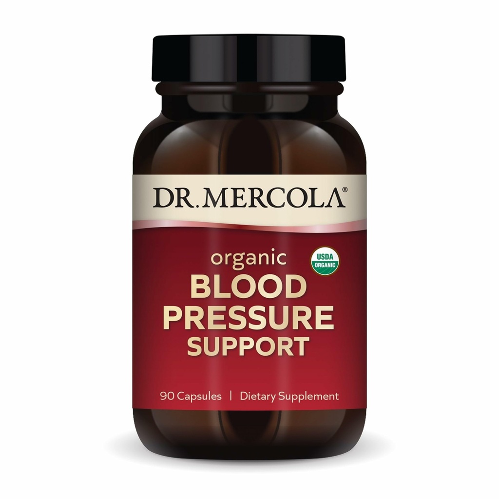 Dr. Mercola Organic Blood Pressure Support - Supporta Circolazione sana - Estratto di semi di Uva ad alta potenza - Non OGM & Soy-Free - 90 capsule (90 Serve)