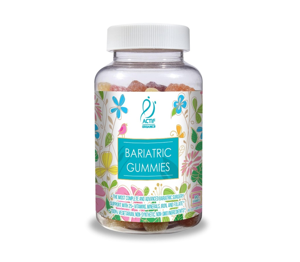 ACTIF Organic Bariatric Gummies con 25+ Vitamine Organiche e Minerali per Chirurgia Bariatrica, Advanced Formula – Non OGM, 90 Count