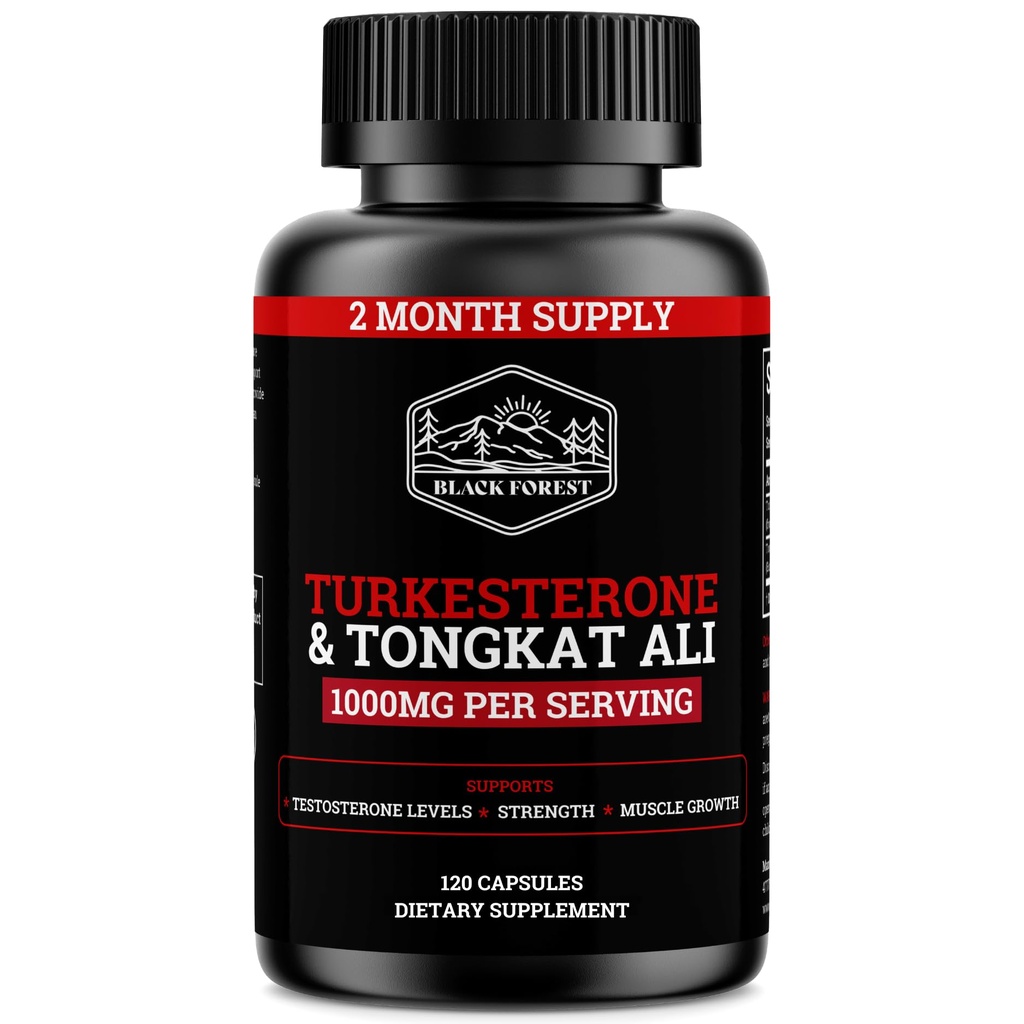 Foresta Nera Turkesterone Tongkat Ali Supplemento 1000mg per Serving (Max Purity 95%) Turkesterone Supplemento per gli uomini (Tongkat Ali per gli uomini Longjack 200:1)