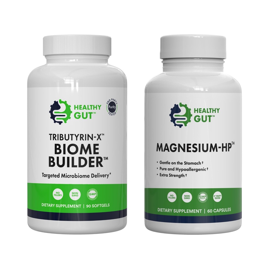 Sano Gut Tributyrin-X Biome Builder, 90 Softgels e Magnesium-HP, 60 capsule