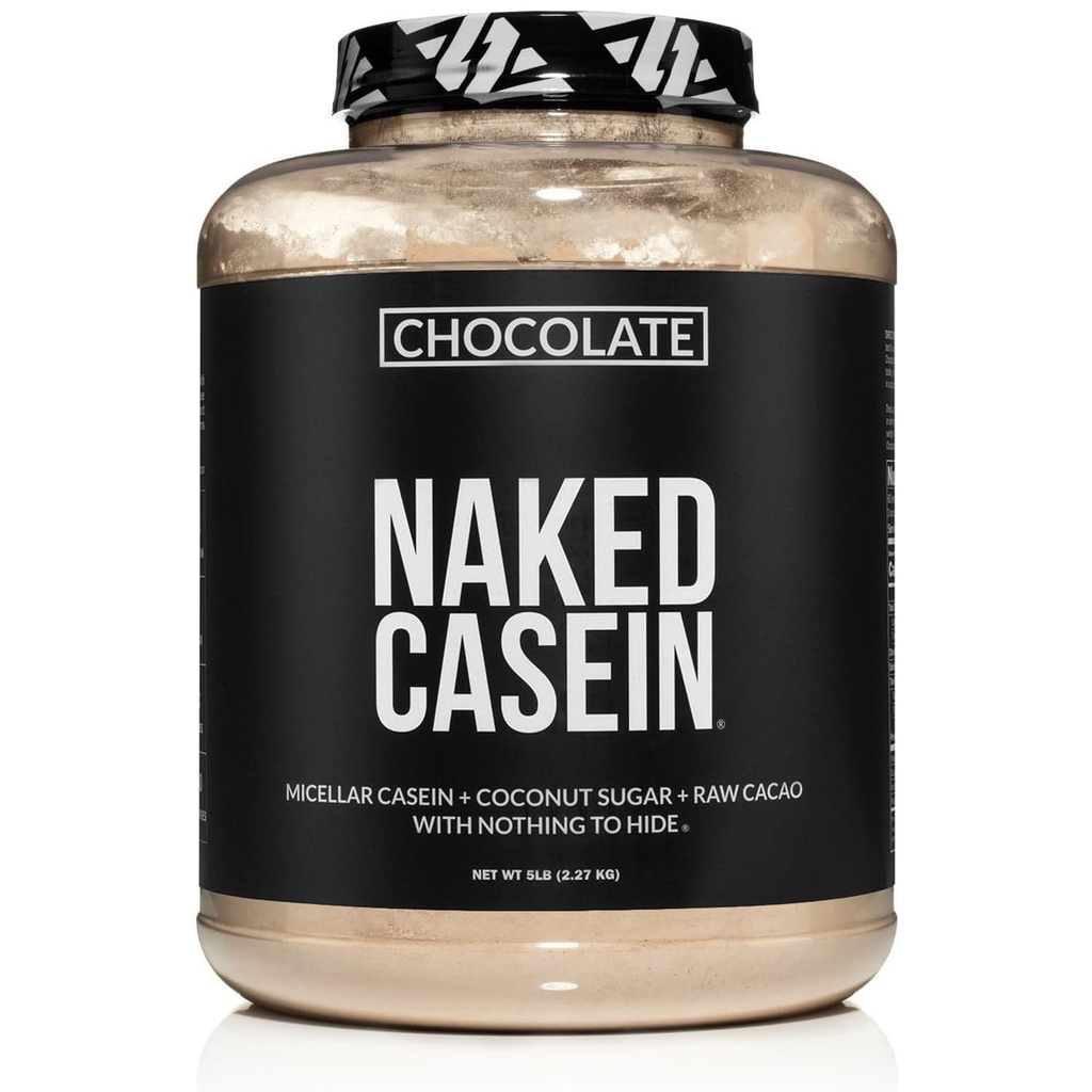 Caseina di Cioccolato Nuda - Proteine di Caseina Micellare di Cioccolato - 5 Bulk di Pound, Senza OGM, Senza Glutine, Senza Soia, Senza Preservativo - Crescita muscolare Stimola - Migliorare il recupero - 60 Serve