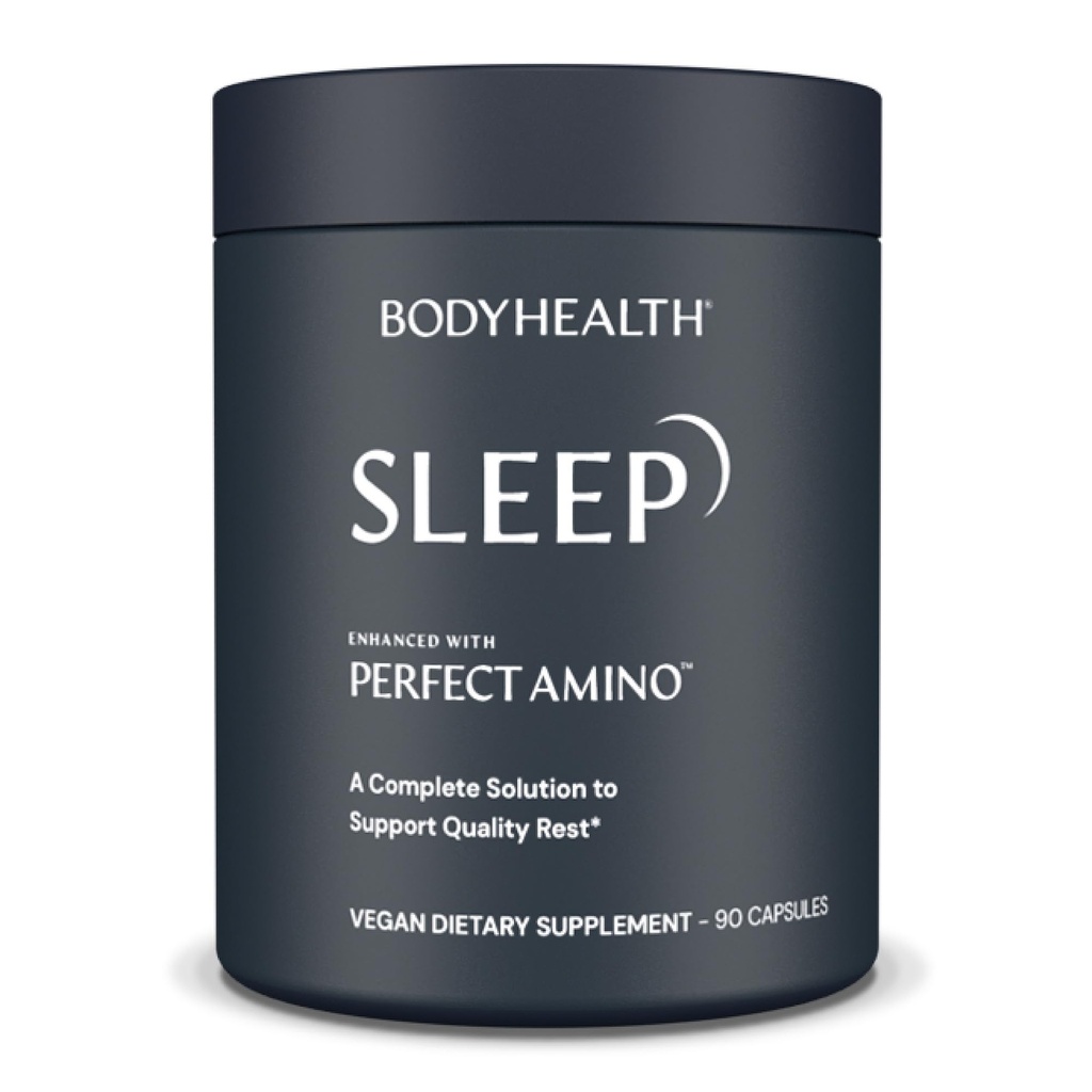 BodyHealth Sleep, Sleep Aid e Supplemento per Adulti con 3 mg di melatonina, Pillole Formanti Non Abit Migliorato con PerfectAmino - 90 capsule