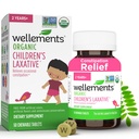 Wellements Organic Children's Laxatives for Constipation (50 Chewable Tablets) | Compresse di senna organiche per 2+ bambini | Non-OGM, USDA Organic, Gluten Free | Lassativi naturali per il sollievo dalla costipazione*