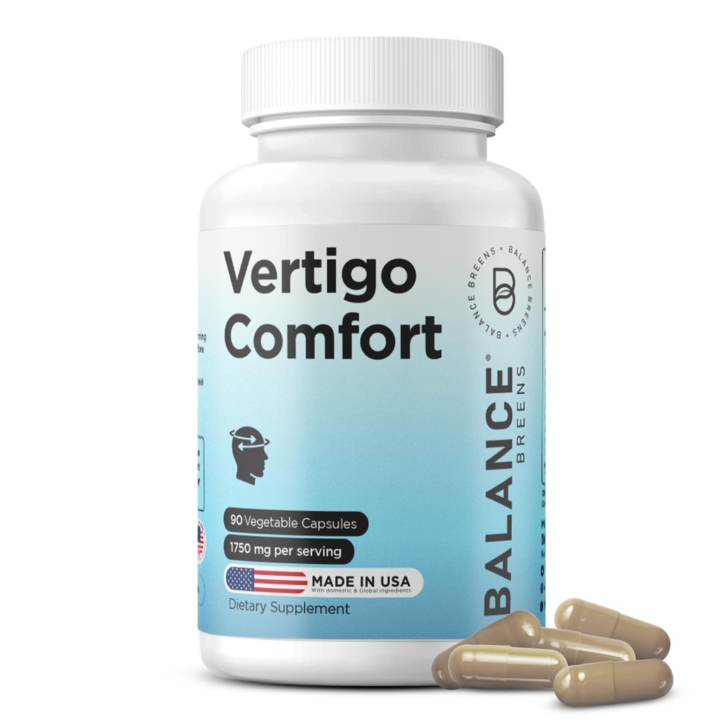 Vertigo Relief Supplemento 1750mg, 90 Capsule - Supporto naturale per il movimento Sickness, Dizziness, Tinnito, Migraine, Ear Balance interno (Pack of 1)
