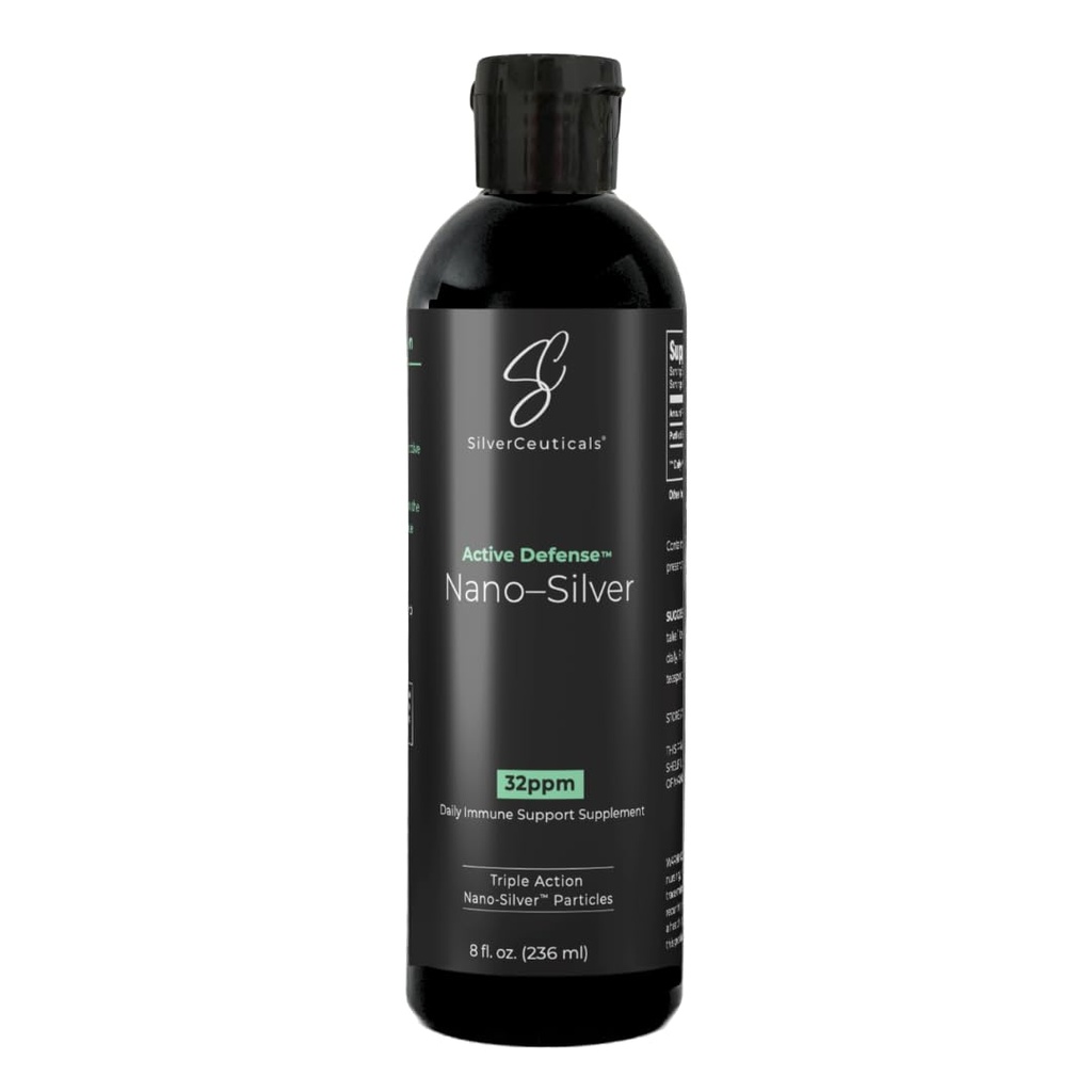Colloidale Silver w/Nano Technology - 32ppm 8oz - 8X Più Efficace - Supporto Immune Naturale - Salvare le Giornate del Malato - Età 5 &amp; Up - Outperforms Higher PPM Silvers - No Taste & Smell - 3rd Party Tested