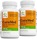 Terry naturalmente CuraMed 750mg - Supplemento antiossidante per la salute del cervello e del cuore - Supplemento con il complesso della curcumina ad alta potenza - Rene, Liver & Immune Health Support - 60 Softgels (Pack of 2)