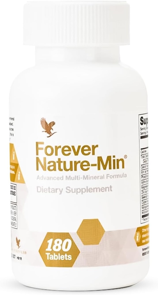 Forever Living - Forever Nature-Min®: Premium Multi-Mineral Blend - Supporta il muscolo, il cervello e l'idratazione - 10 Essential & Trace Minerals - 180 compresse