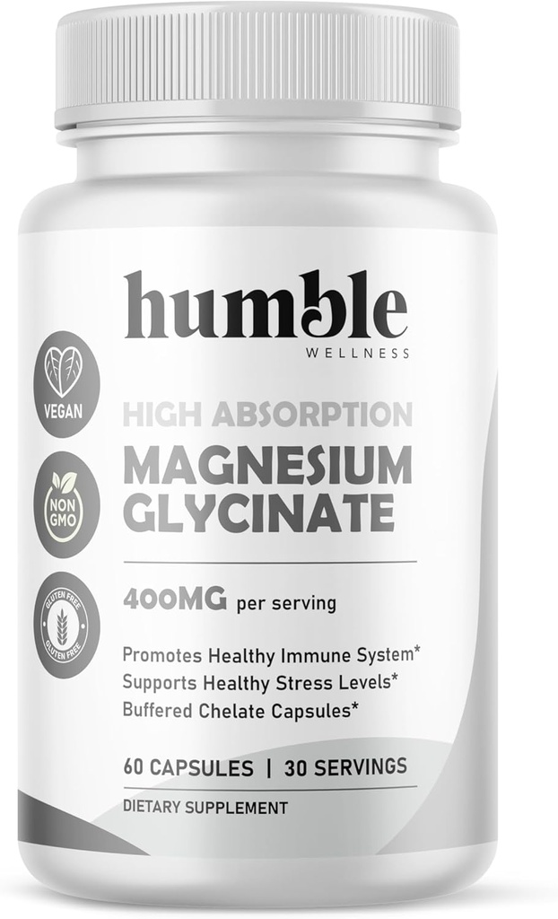Magnesio Glycinate Supplemento - Chelato - Alimentazione 30 giorni