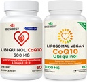CoQ10 600mg 1PCS Bundle con 1000mg Liposomal CoQ10 Ubiquinol Supplemento 1PCS