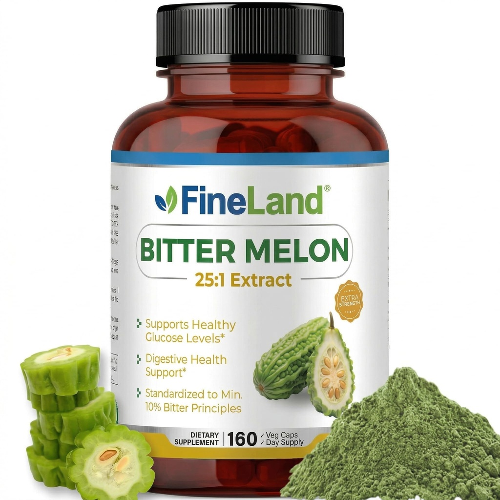FineLand Bitter Melon 25:1 Estrarre 12.500 mg di resistenza, 10% principii più grossi, 160 Vegan capsule, Supporta la salute digestiva, Standardized e concentrato 25X Extract, Non-OGM Made in USA