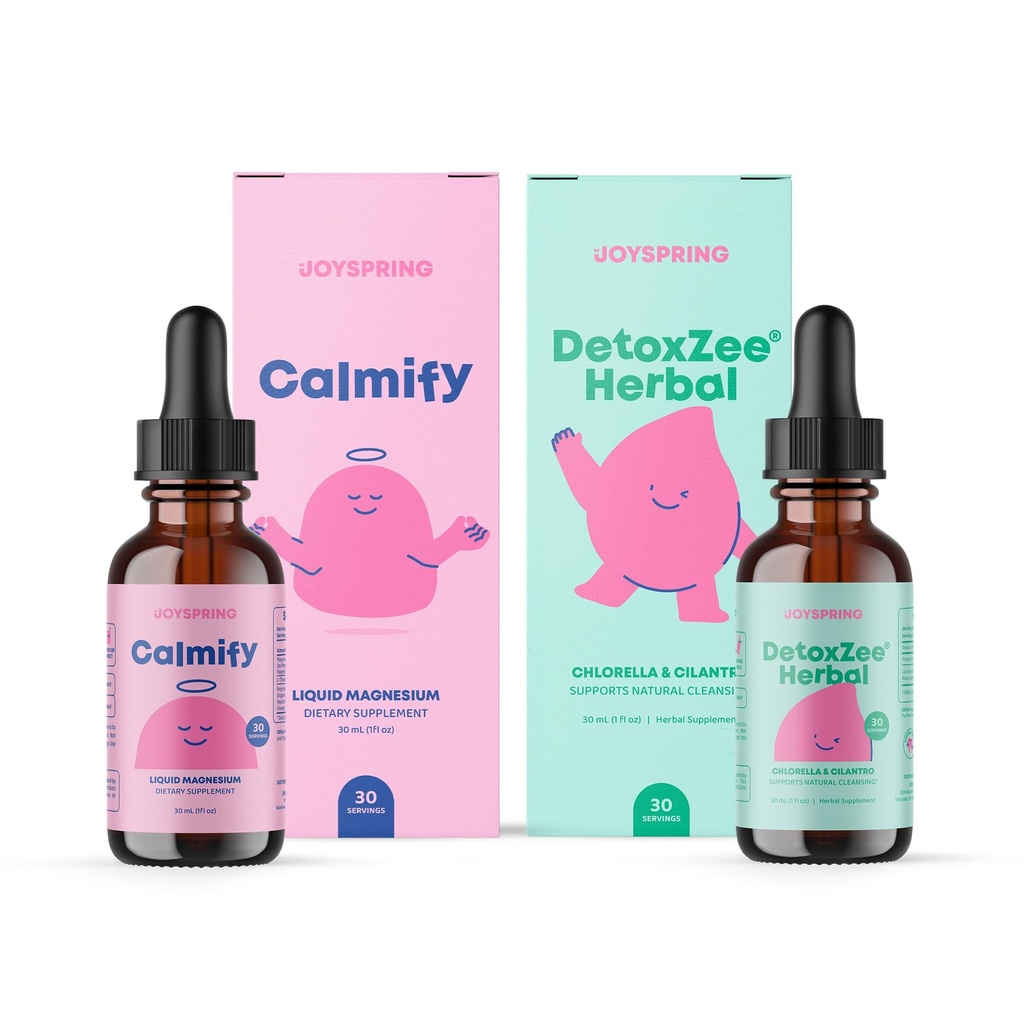 JoySpring Citrato di Magnesio Liquido & Magnesio Glycinate e disintossicazione erbe e pulizia per i bambini
