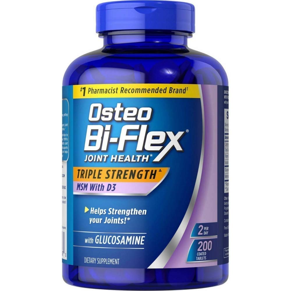 Integratore Osteo Bi Flex Glucosmine 1500 Mg Vitamina D 1000IU (200Count), 200Count 1 Confezione