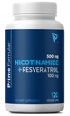 Nicotinamide 500 mg con Resveratrolo 100 mg 120 capsule vegetali - Vitamina non OGM B3, Supporta la salute metabolica, NAD+, Cellula Pelle & Produzione di energia mitocondriale. Made in USA per uomini e donne