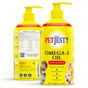 PetJesty Pure Omega 3 olio per cani e gatti 26.39oz - Omega 3 Skin & Coat Support- Integratore alimentare liquido per gli animali - Vegan pet + DHA per la funzione congiunta, Immune & Heart Health, Non Fish Oil Dog e Cat