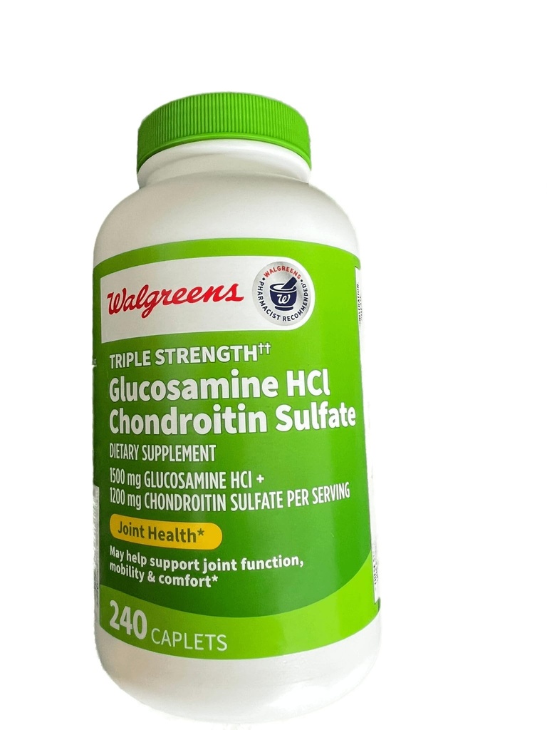 Walgreens Glucosamine Chondroitin Triple Strength 1500 mg Glucosamine HCL 1200 mg Condroitina - 240 Caplets