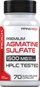 Piping Rock Agmatine Sulfate Capsule | 1500mg | 70 pillole | Premium Grade Supplemento | Non OGM, Gluten Free