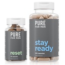 Pure per gli uomini Original Vegan Cleanliness Fiber Supplement, 120 capsule & Reset Detox Supplement, 30 capsule
