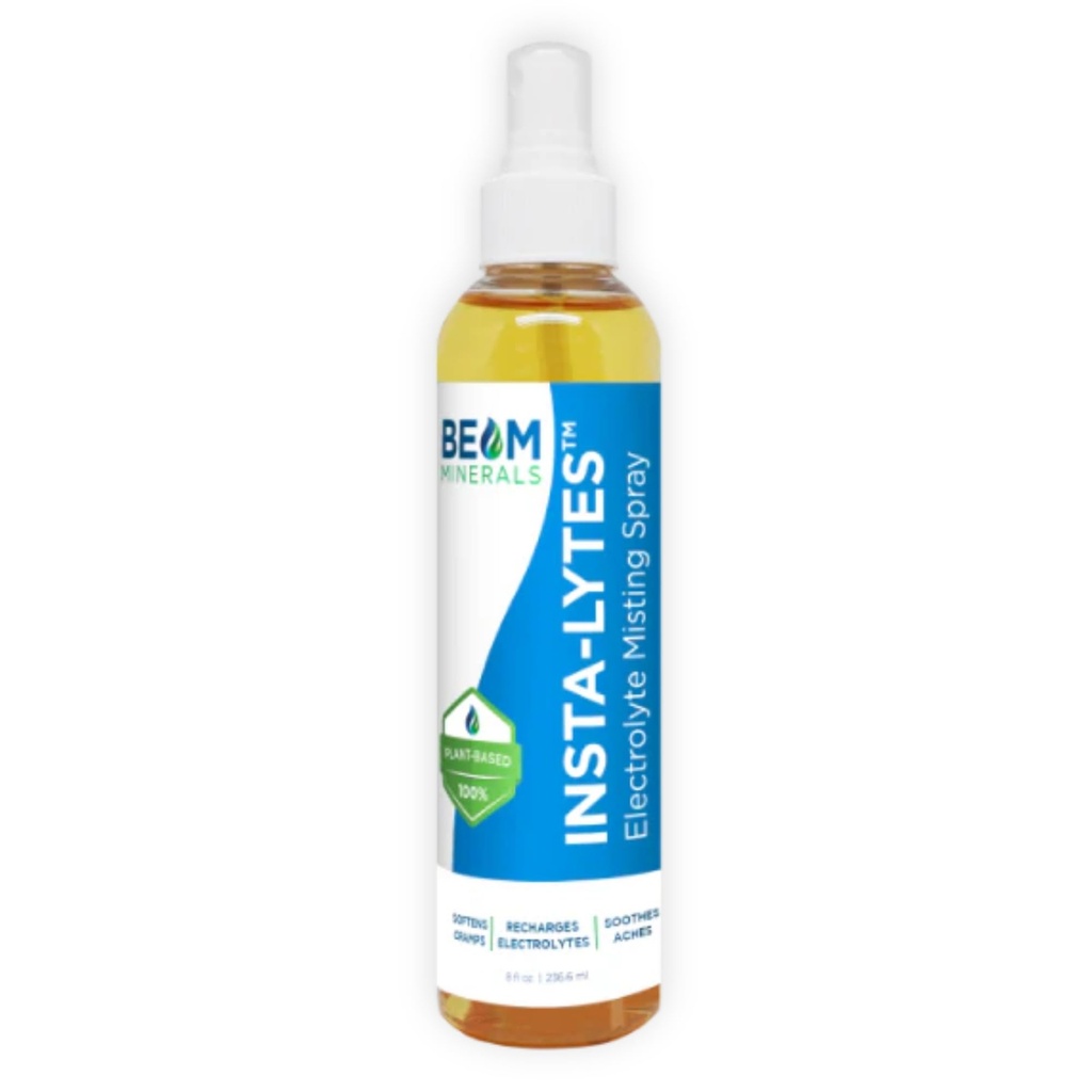 BEAM MINERALS Insta-Lytes | Cramp-Relief Electrolyte Misting Spray | Liquido Naturale Electrolytes | Micronutrienti Supplemento per Cramping, Muscle Aches e Rash Relief | 8 fl Oz