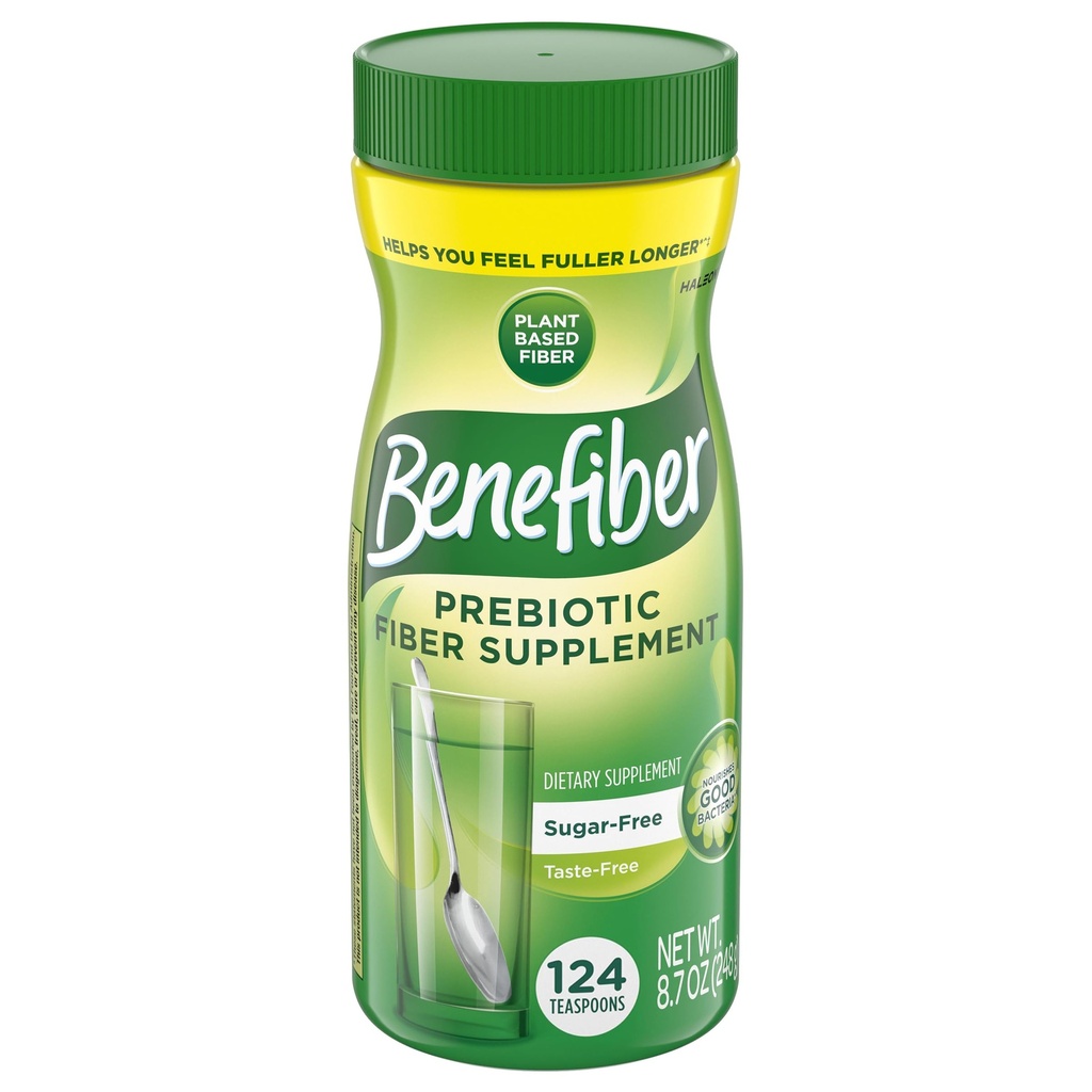 Polvere di supplemento di fibra prebiotica giornaliera Benefiber per la salute digestiva, polvere di fibra giornaliera, non aromatizzata - 62 porzioni (8.7 once)