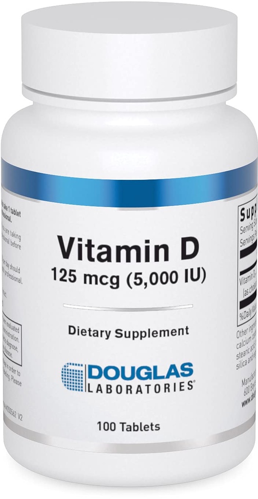 Douglas Laboratories Vitamin D (5.000 I.U.) | Vitamina D3 Integratore per sostenere la salute immunitaria, i livelli di calcio e le ossa* | 100 compresse