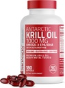 Bronson Antartico Krill olio 1000 mg con Omega-3s EPA, DHA, Astaxantina e Phospholipids 180 Softgels