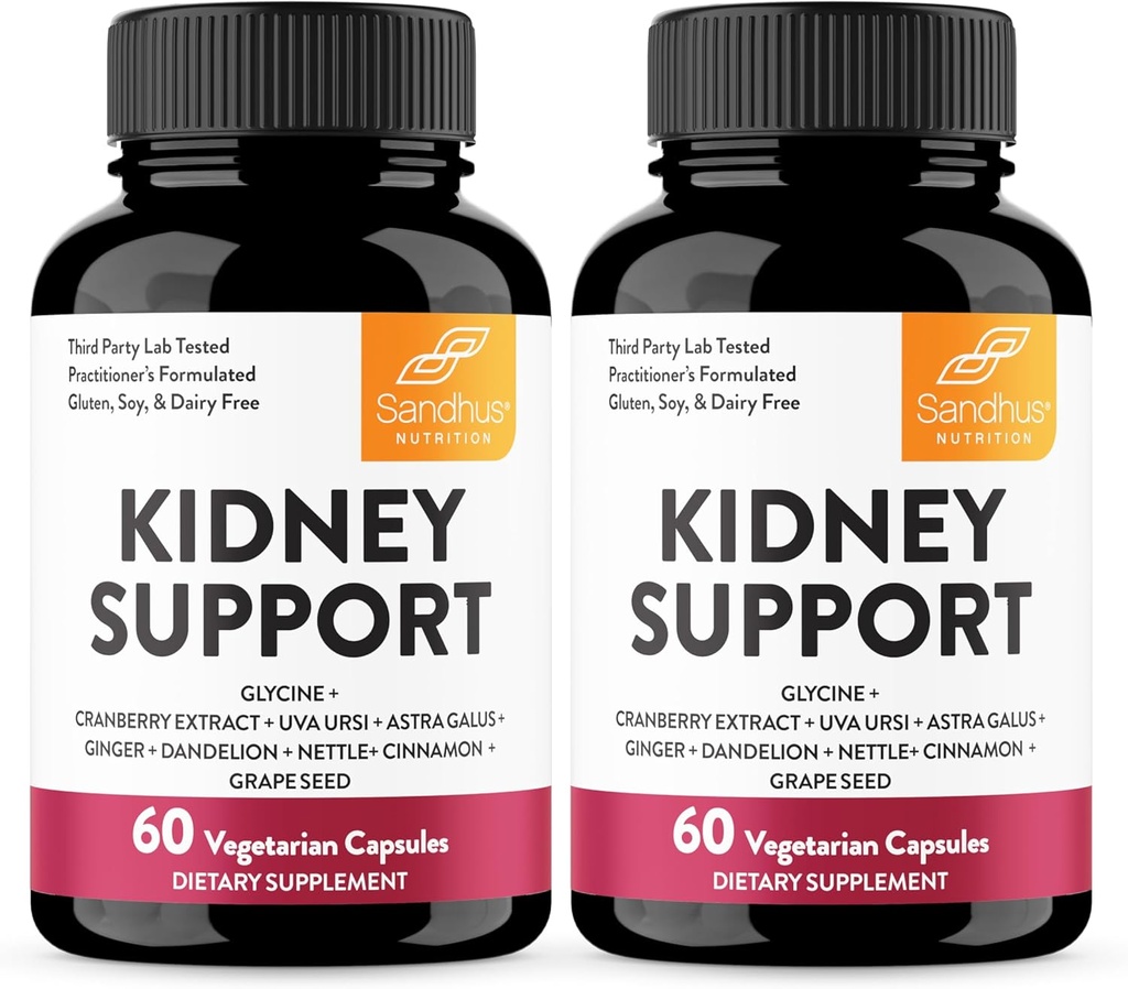 Sandhu's Kidney Cleanse Detox & Repair Support Supplemento per gli uomini e le donne | con estratto di mirtillo | Aiuta a sostenere il rene & Urinary Tract Health | 60 capsule vegetariane (Pack of 2)