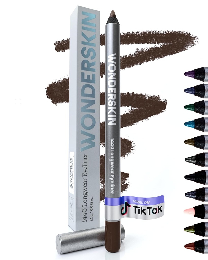 Wonderskin Eyeliner Matita, 1440 Matita per eyeliner marrone Longwear - Impermeabile, Sharpenable & Smudge Proof