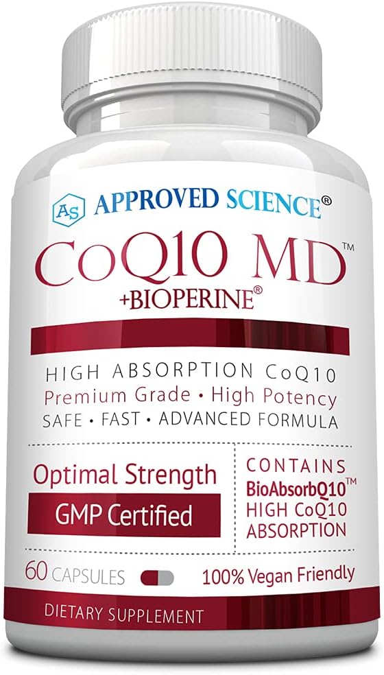 Approvato Science® CoQ10 MD - Extra Strength 300mg Pure CoQ10 con BioPerine® per assorbimento più veloce - Supporto ottimale – 60 capsule vegane