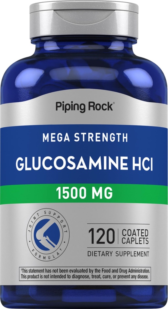 Piping Rock Glucosamine HCL 1500mg | 120 Caplets | Mega Strength | Non OGM & Gluten Supplemento gratuito
