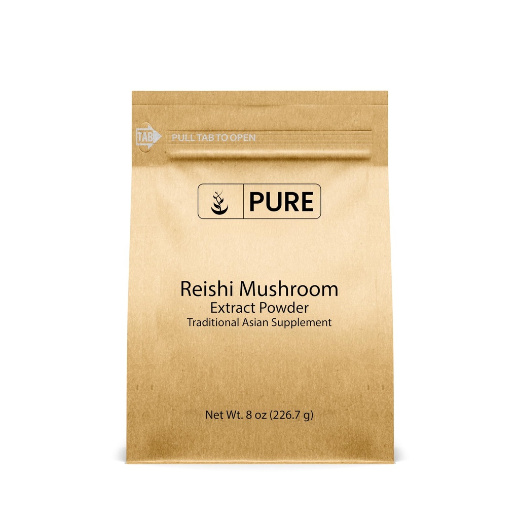 PURE ORIGINAL INGREDIENTI Reishi Mushroom (8oz) Lingzhi, Supplemento tradizionale, Non OGM, Lab-Verified
