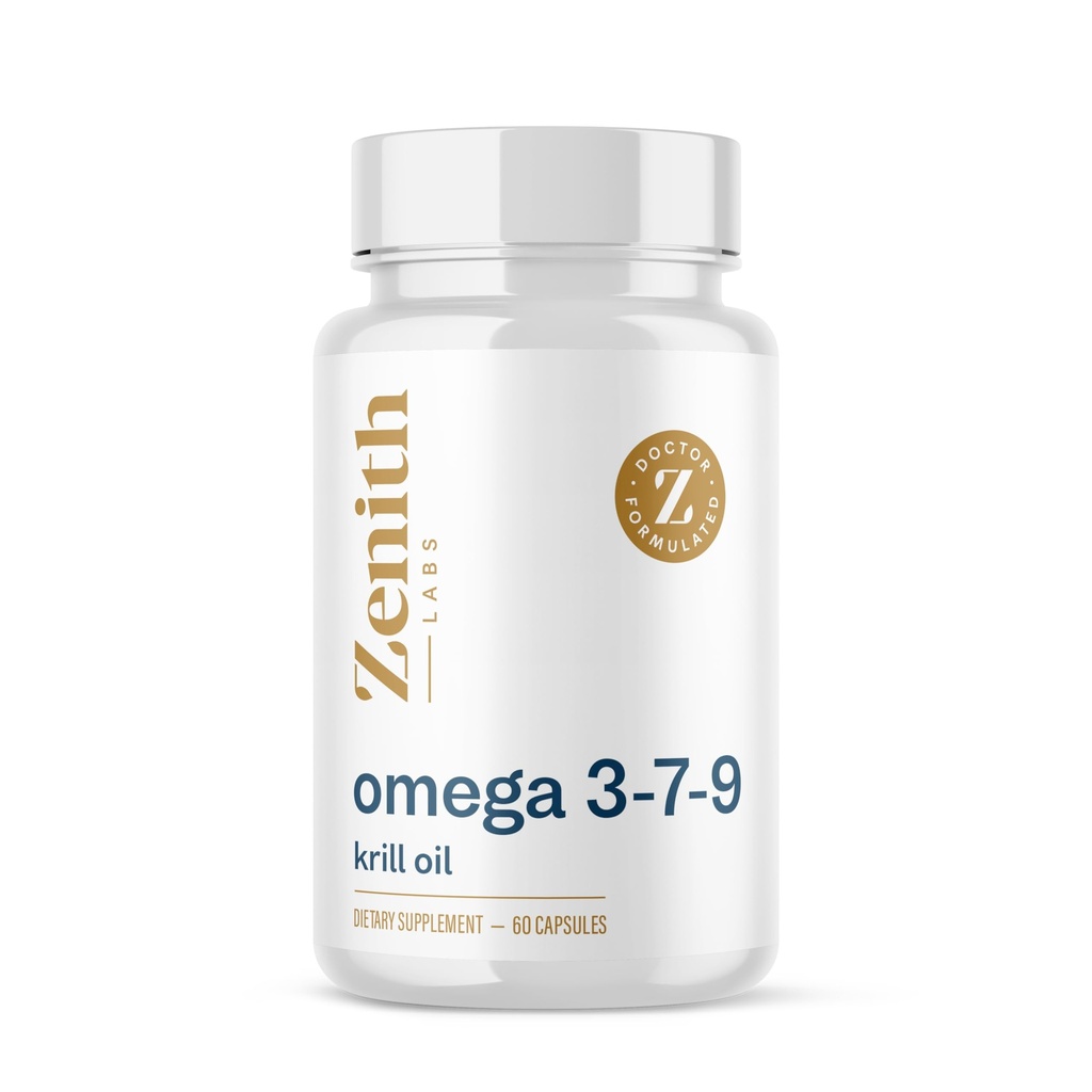 Zenith Labs Omega 379 con Krill - Combina EPA, DHA, Omega-7 e Omega-9 - Include olio di Krill per l'assorbimento massimo