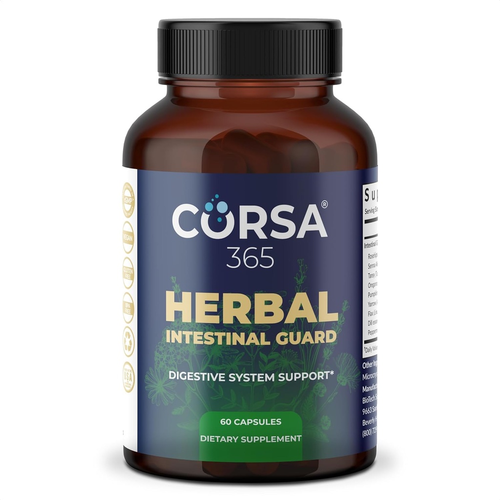 Supporto istintivo a base di erbe - Supplemento per la salute digestiva, equilibrio del fegato, pulizia del colon, e Boost immunitario per gli uomini e le donne - Complesso di dieta con formula organica - 60 capsule