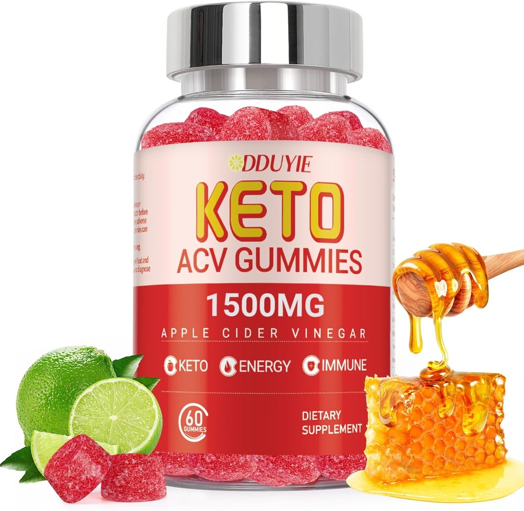 Keto ACV Gummies Advanced Weight Loss | 2000mg Low Carb Apple Cider Gummies per Detox, Cleansing | Made in USA | 60 Count
