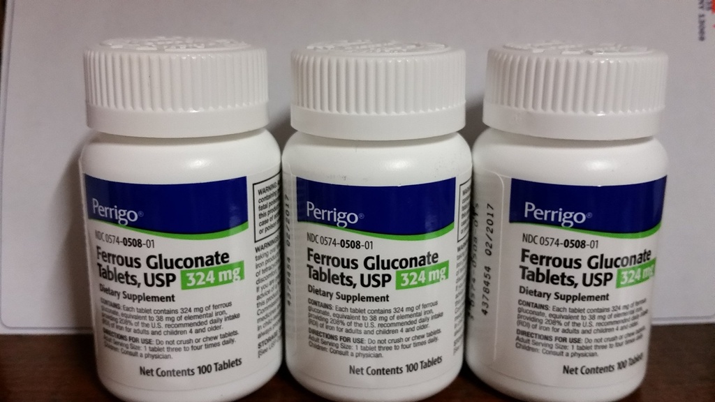 Ferrous Gluconate, 324mg, 100 compresse, 3-Pack