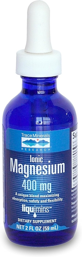 Trace Minerals Ricerca Magnesio Ionica - 4 oz - Può aiutare con Cramps Muscolo e Fatigue Muscolare - Naturally Sourced e 100% Natural