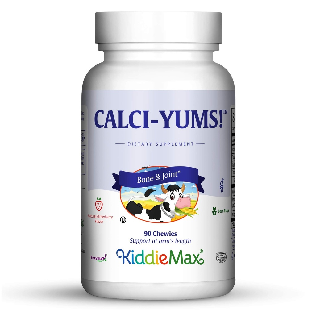 Maxi Salute KiddieMax Calcium - CalciYum! - Aromaed -Animal Formato Chewies - Kosher (90 Conte)