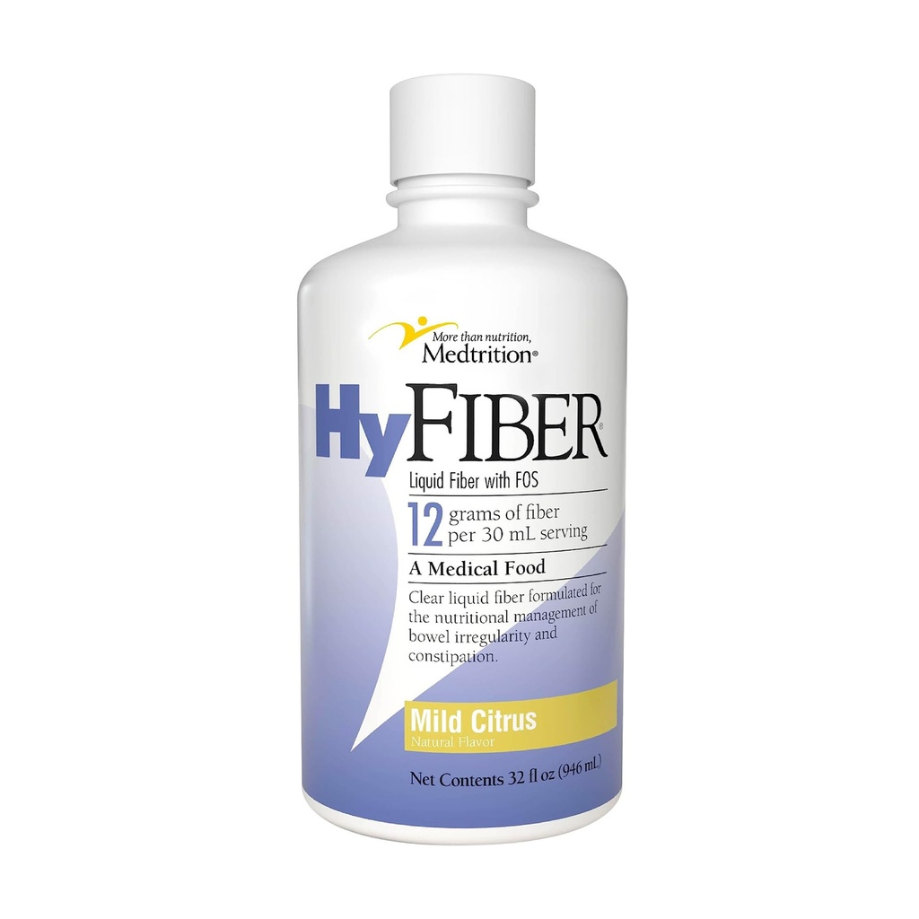 Medtrizione HyFiber Daily Liquid Fiber per Regolarità e Sgabelli Morbidi, Fibra Solubile 12 Grammi, 32 fl oz 1 Bottiglia