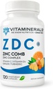 Vitaminerals® Z D C, Zinc Complex 50mg | Vitamina D3 250mcg | Vitamina C 500mg | Ginger | Lysine | Turmeric | Capsule Vegetariani| 120 Serve