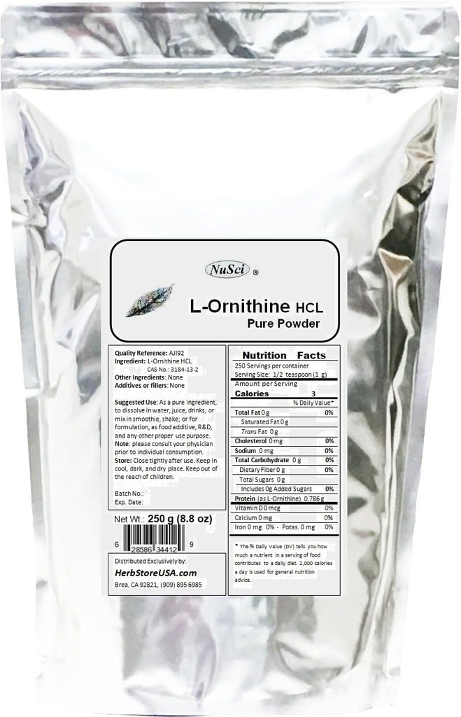 Polvere L-Ornitina pura 250g (8.8 oz) AJI Qualità