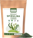 Polvere di Spirulina Organica, Non OGM, Certificato USDA, Verde Superfood Boosts Energia, Alta in Proteine, Minerali, Antiossidanti e Vitamine, 1 lb