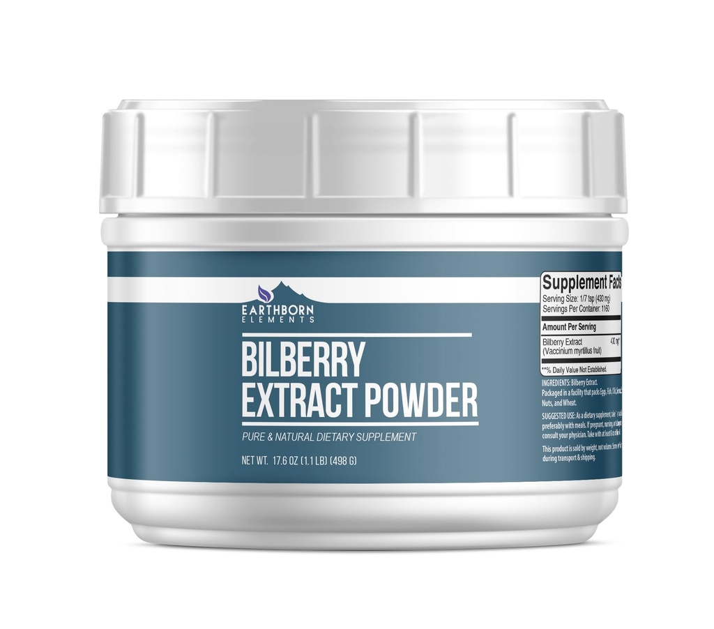 Polvere 1,1 lb di estratto di mirtillo di elementi terrestri, puro e naturale, limoti e frullati
