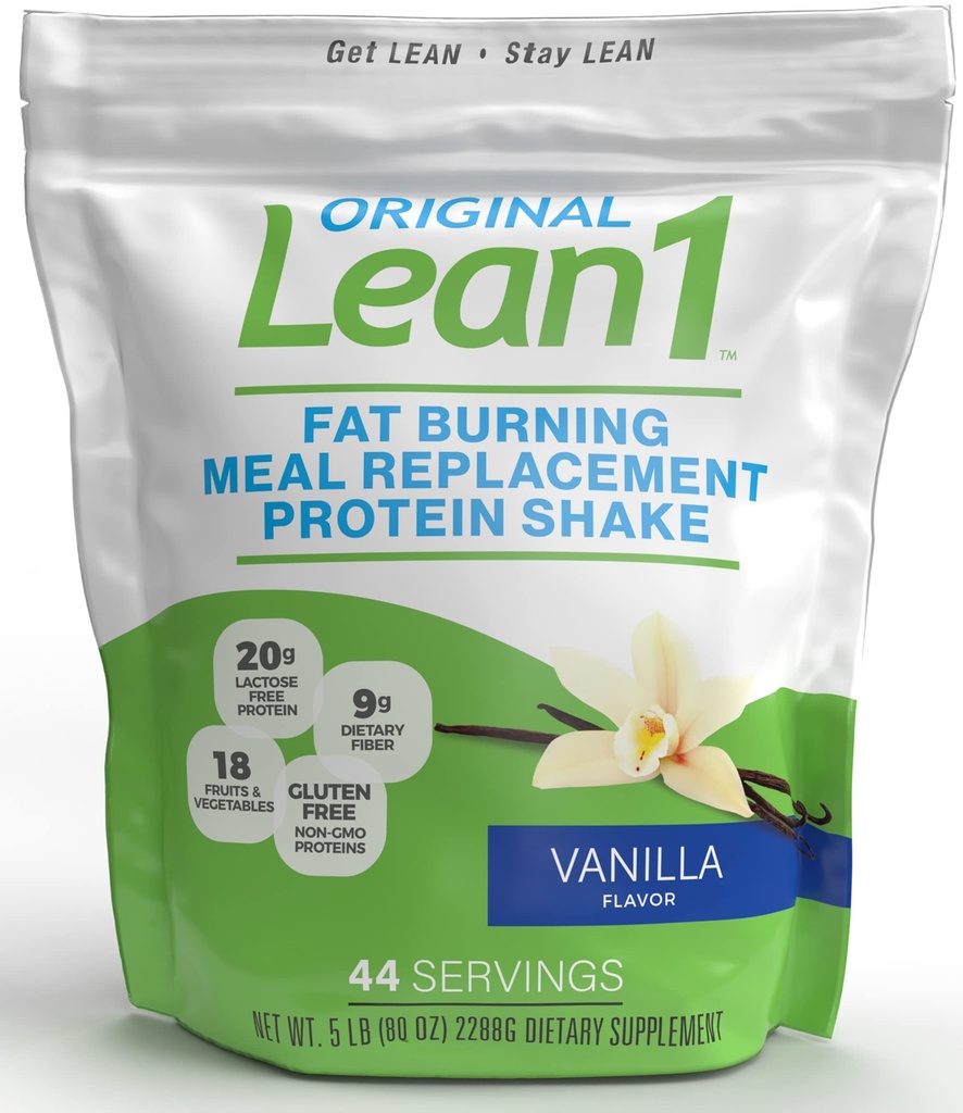 Lean1 Vanila, Meal Sostituzione Protein Shake, 44 Serve in una borsa da 5 lb