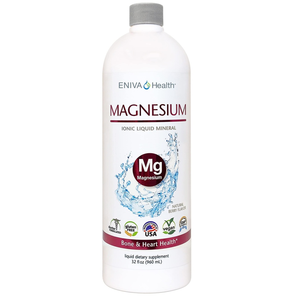 Supplemento di magnesio ionico liquido (32oz) Salute digestiva, energia muscolare e ossa. Zero Calories. Zero Sugar. by Eniva Health.