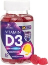 Vitamina D3 Gummy 5000 IU (125 mcg) - Vitamine Dietetiche D Supplemento per Donne & Uomini - Bone, denti, muscolo & Immune Sanità Supporto, Alta Potenza VIT D3 Natura Non OGM & Gluten Free - 60 Gummies