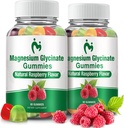 Magnesio Glycinate Gummies per adulti e bambini, 2 pacchetti Masticabile calma Magnesio Gummies per il sonno, Magnesio Glycinate 400mg, Stress & Muscle Relief, Magnesio Potassium Supplement